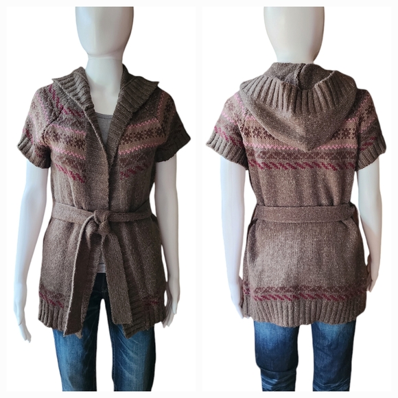 Y2K Maurices Hooded Cardigan with Tie Belt - Picture 1 of 9